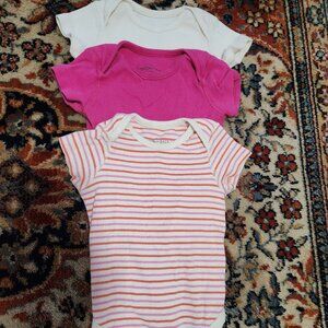 Lot of 3 Moon and Back Short Sleeve Onesies Bodysuit Baby Girl 3 to 6 Months